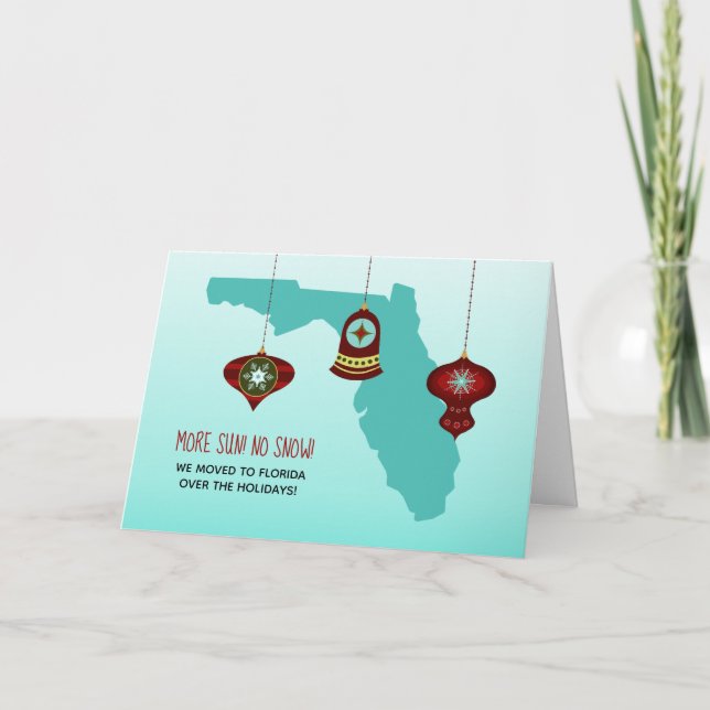 Mer Sol No Snö Florida Karta Julens Flytta Helgkort (Framsida)
