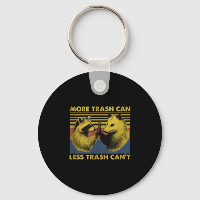 Mer soptrall Less Trash Can't Roligt Rådjursmeme Nyckelring (Framsida)