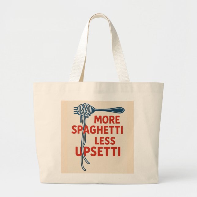 Mer Spaghetti Mindre Uppståndelse Jumbo Tygkasse (Framsidan)