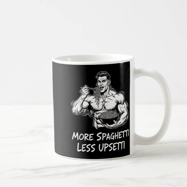 Mer Spaghetti Mindre Upsetti Bodybuilder Äter Past Kaffemugg (Höger)