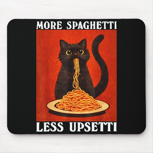 Mer Spaghetti Mindre Upsetti Svart Musmatta (Framsidan)