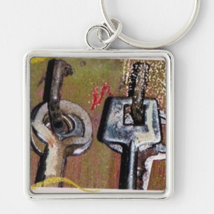 Mer stämm Keychain Fyrkantig Silverfärgad Nyckelring