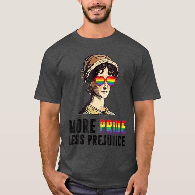 Mer stolthet Mindre fördom Hbtq-vän T Shirt (Framsida)