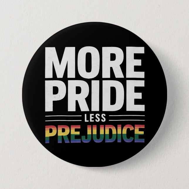 Mer stolthet Mindre fördom Lgbt Gay Pride Month Knapp (Framsida)