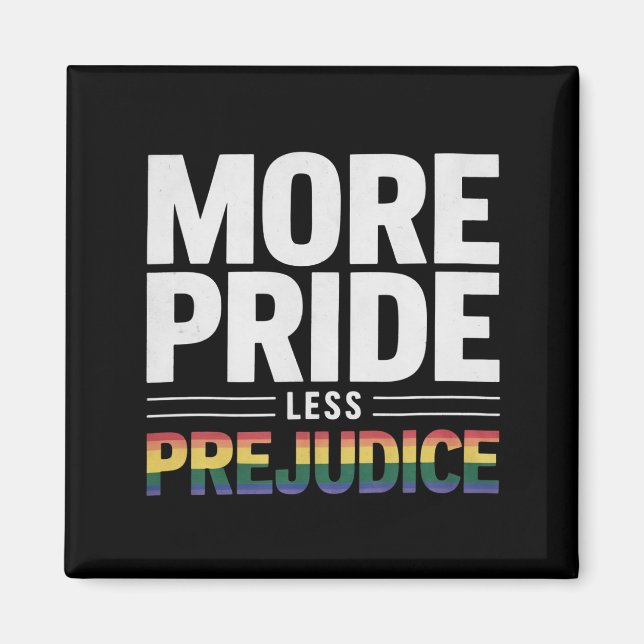 Mer stolthet Mindre fördom Lgbt Gay Pride Month Magnet (Framsidan)