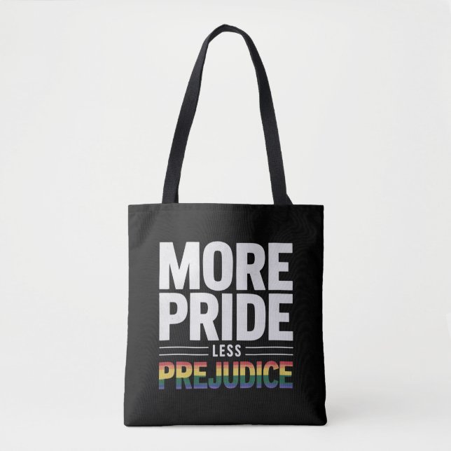 Mer stolthet mindre fördom Lgbt Gay Pride Month Tygkasse (Framsida)