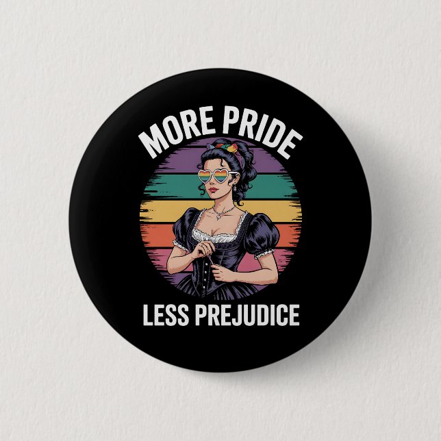 Mer stolthet Mindre fördom LGBTQ Gay Pride Ally Knapp (Framsida)