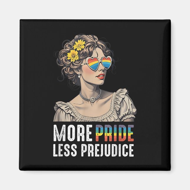 Mer stolthet Mindre fördom Lgbtq Stolt Allierad Ga Magnet (Framsidan)