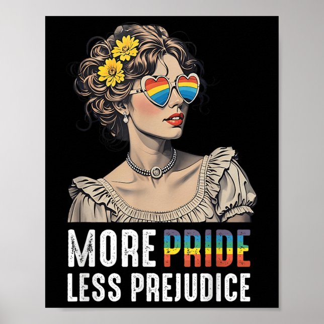 Mer Stolthet Mindre Fördom Lgbtq Stolt Allierad Ga Poster (Framsidan)