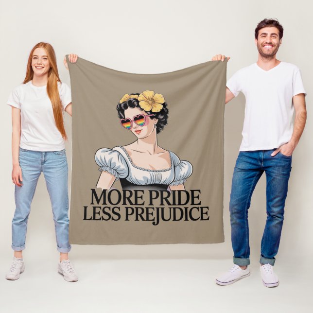 Mer stolthet Mindre fördom LGBTQ Stolt Allierad St Fleecefilt (På plats)