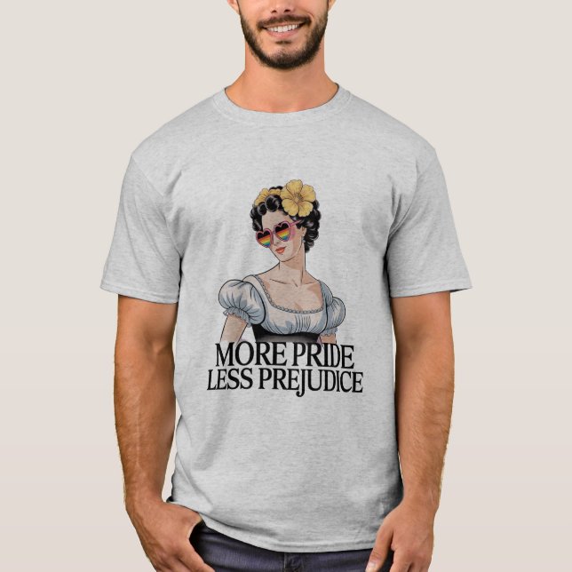 Mer stolthet Mindre fördom LGBTQ Stolt allierad st T Shirt (Framsida)