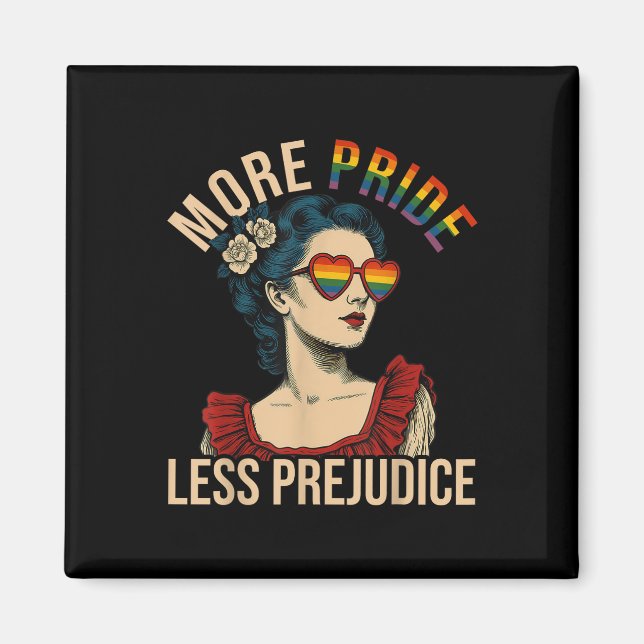 Mer stolthet Mindre fördom Pride Month Hbtq Lesbis Magnet (Framsidan)