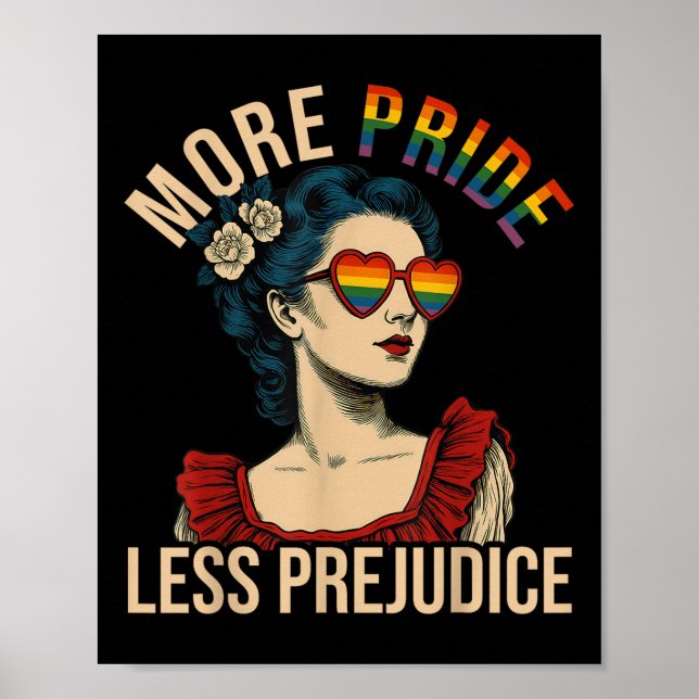 Mer stolthet Mindre fördom Pride Month Hbtq Lesbis Poster (Framsidan)