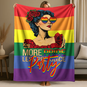 Mer stolthet Mindre fördom Pride Month LGBTQ Fleecefilt