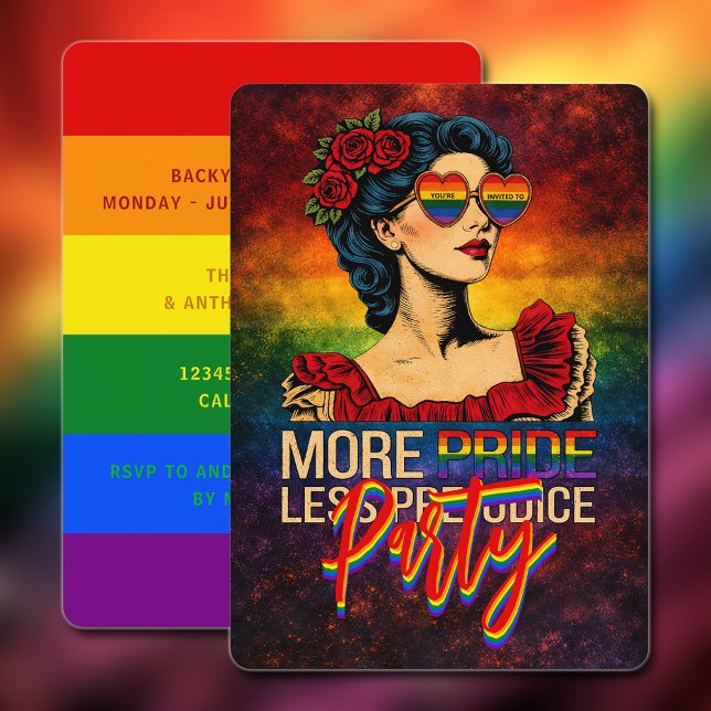 Mer stolthet Mindre fördom Pride Month LGBTQ Inbjudningar (Skapare uppladdad)