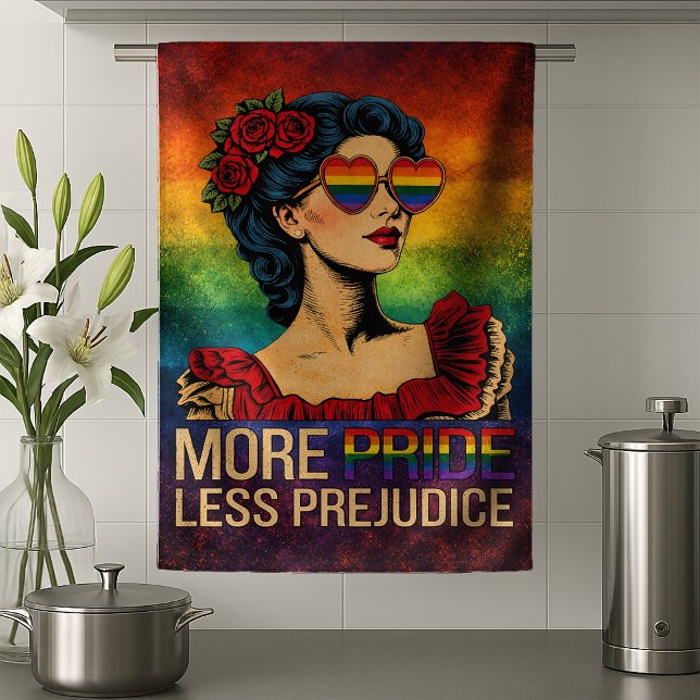 Mer stolthet Mindre fördom Pride Month LGBTQ Kökshandduk (Skapare uppladdad)