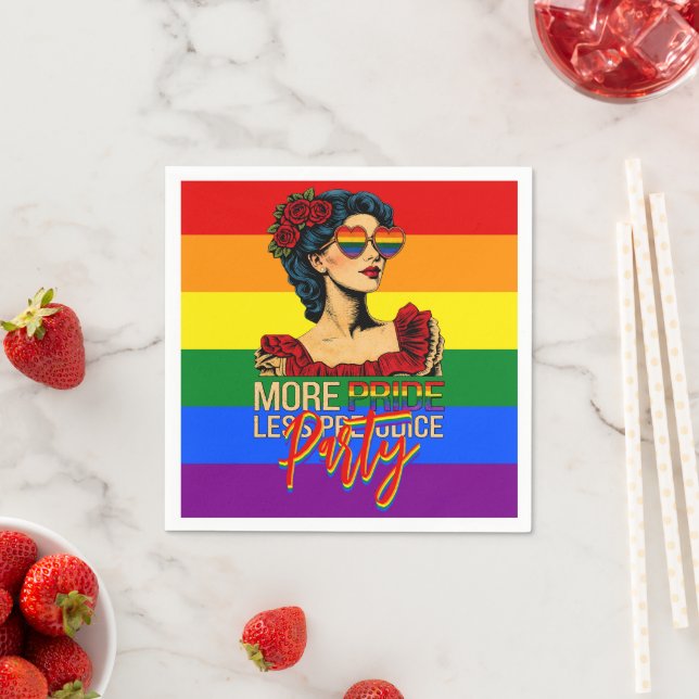 Mer stolthet Mindre fördom Pride Month LGBTQ Pappersservett (Insitu)