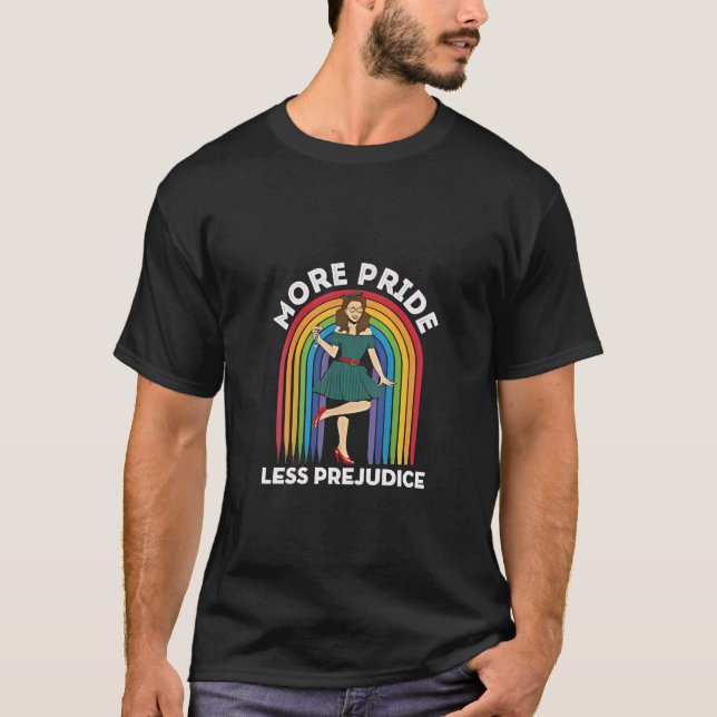 Mer stolthet mindre fördomsfull hbt-pridemånad t shirt (Framsida)