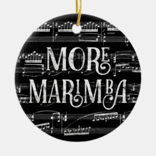 Mer svart tavla för Marimba - svart vitmusik Julgransprydnad Keramik