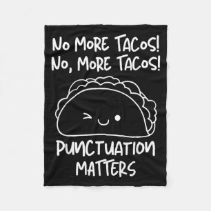 Mer Tacos Tecken Funny Taco Engelska Lärare Fleecefilt