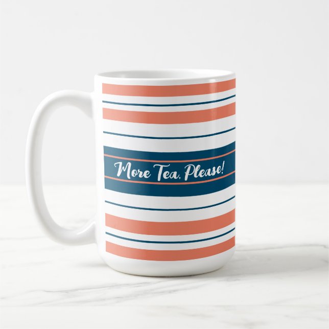 Mer tea: Coral Blue Rand Coastal Modern Kaffemugg (Vänster)