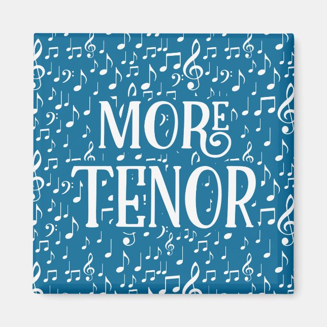 Mer Tenor - Blue White Singer Magnet (Framsidan)