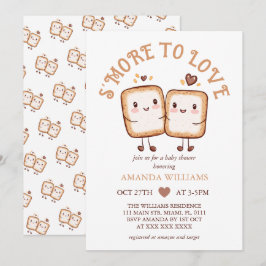 Mer till Kärlek Kawaii Campfire Baby Shower Inbjudningar