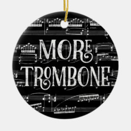 Mer Trombone-kartong - Black White Music Julgransprydnad Keramik