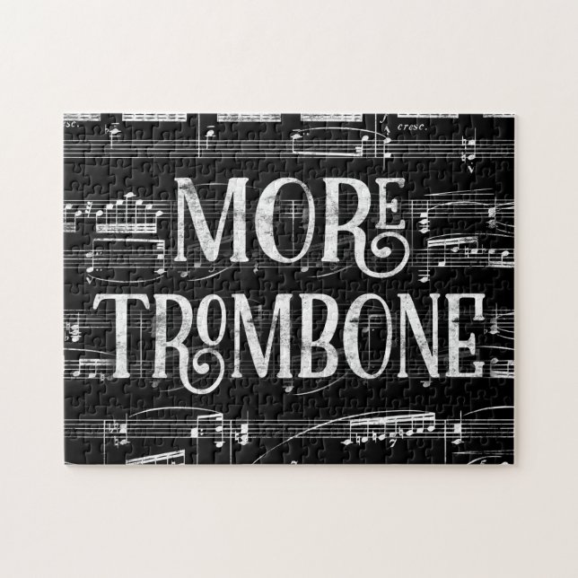 Mer Trombone-kartong - Black White Music Pussel (Horisontell)