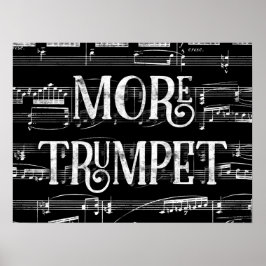 Mer trumpet Chalkboard - Black White Music Poster
