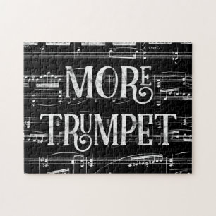 Mer trumpet Chalkboard - Black White Music Pussel