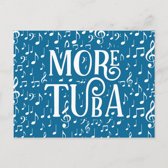 Mer Tuba - Blue White Music Vykort (Framsida)