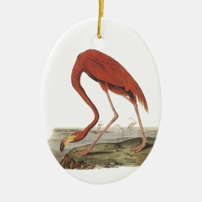 Mer underbar Flamingo, John Audubon Julgransprydnad Keramik (Framsidan)