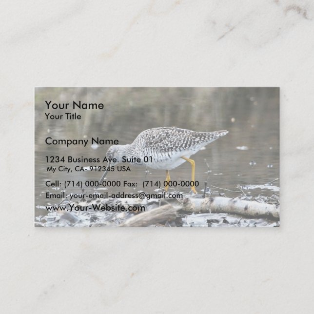 Mer underbar Yellowlegs Visitkort (Framsida)