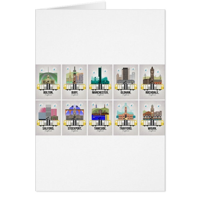 Mer underbara Manchester Hälsningskort (Framsidan)