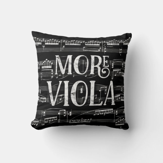 Mer Viola Chalkboard - Black White Music Kudde (Framsida)