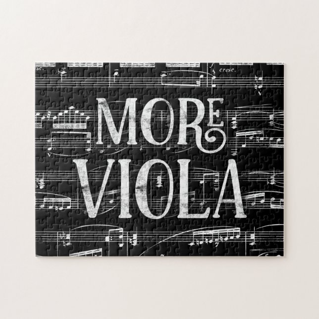 Mer Viola Chalkboard - Black White Music Pussel (Horisontell)