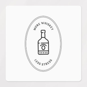 Mer whisky mindre stressa klistermärke