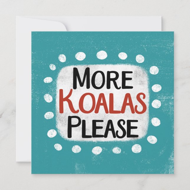 Mera Koalas, hälsningskort Kort (Framsida)