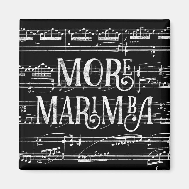 Mera Marimba Chalkboard - Black White Music Magnet (Framsidan)