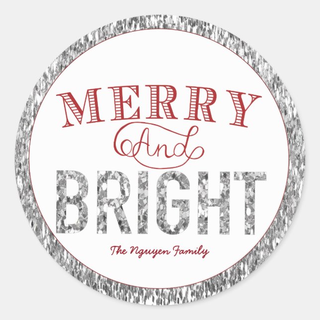 Mera- och BRIGHT-, Silver Glitter och Röda etikett (Framsida)