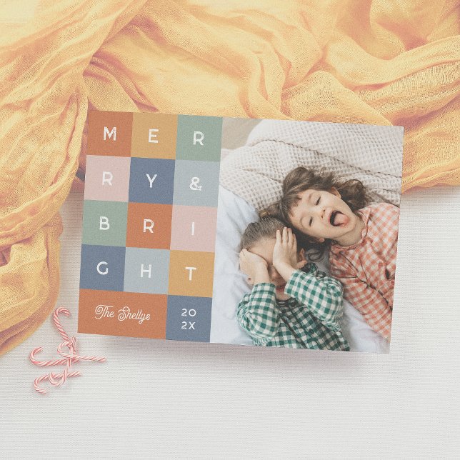 Mera och färgstark modern julfoto julkort (Skapare uppladdad)