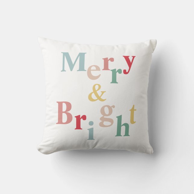Mera och ljus typografi i färg kudde (Framsida)