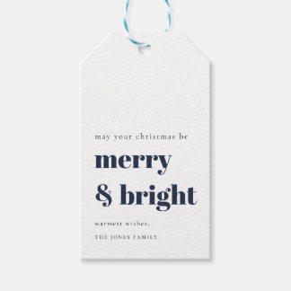 Mera och ljusa Juletiketter, marin blått Presentetikett