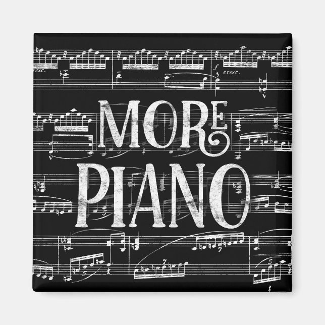 Mera Piano Chalkboard - Black White Music Magnet (Framsidan)
