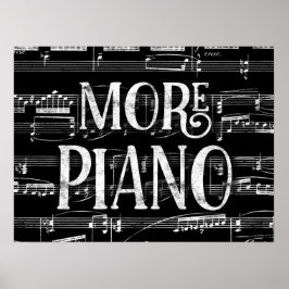 Mera Piano Chalkboard - Black White Music Poster