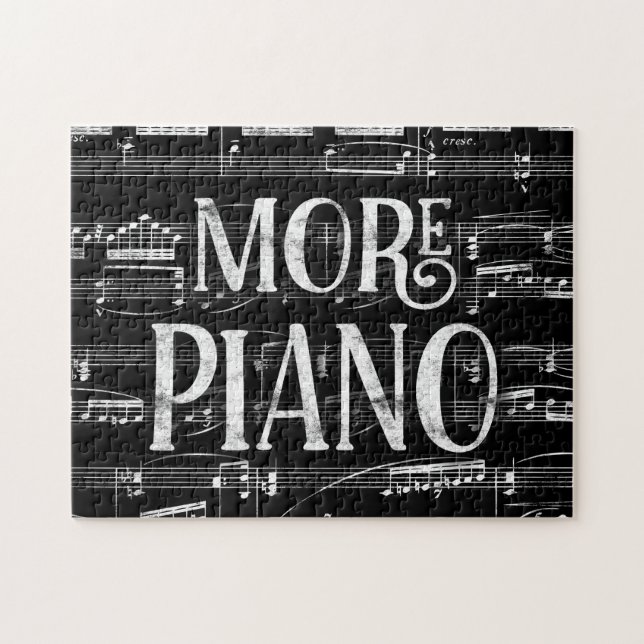 Mera Piano Chalkboard - Black White Music Pussel (Horisontell)