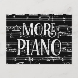 Mera Piano Chalkboard - Black White Music Vykort