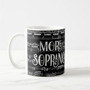 Mera Soprano-färgkort - svart vit sångare Kaffemugg