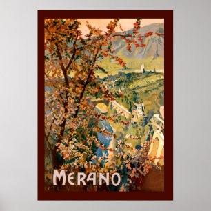 Merano stad, Italien Poster